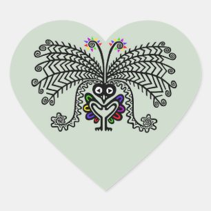 Pegatina En Forma De Corazón pájaro Bonito de Australia - LyreBIRD - Vida silve