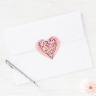 Pegatina En Forma De Corazón Palabras del corazón