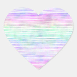 Pegatina En Forma De Corazón pale rainbow brush stroke stripes :