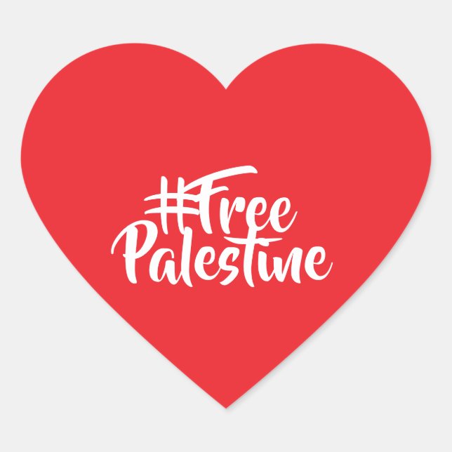Pegatina En Forma De Corazón Palestina Libre (Anverso)