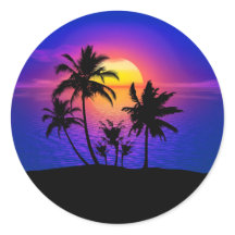 Palmeras de puesta de sol tropical