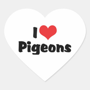 Pegatina En Forma De Corazón Palomas del Corazón que Amo - Amante de las Aves