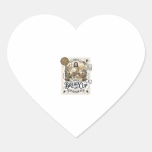 Pegatina En Forma De Corazón Pan Y Copa Jesús Comunión Fe Cristiana Vint
