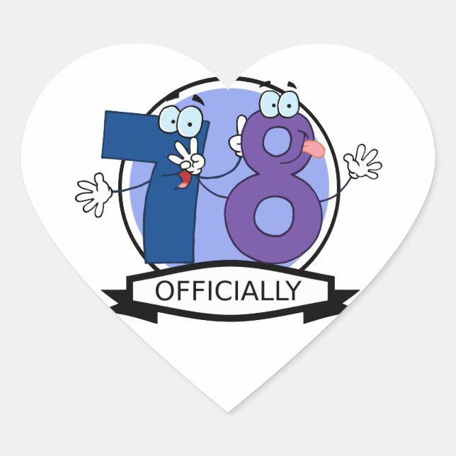 Pegatina En Forma De Corazón Pancarta oficial de cumpleaños 78 (Anverso)