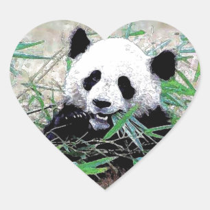 Pegatina En Forma De Corazón Panda