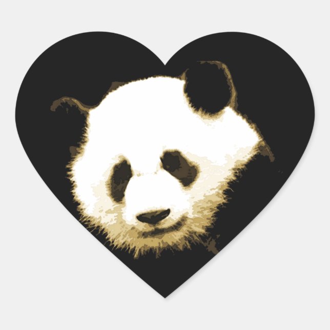 Pegatina En Forma De Corazón Panda (Anverso)