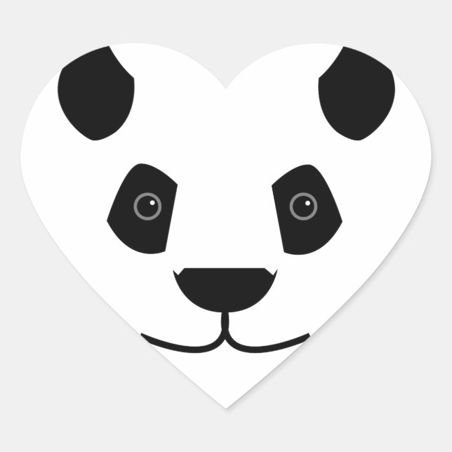 Pegatina En Forma De Corazón Panda (Anverso)
