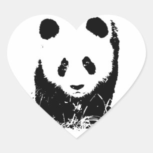 Pegatina En Forma De Corazón Panda