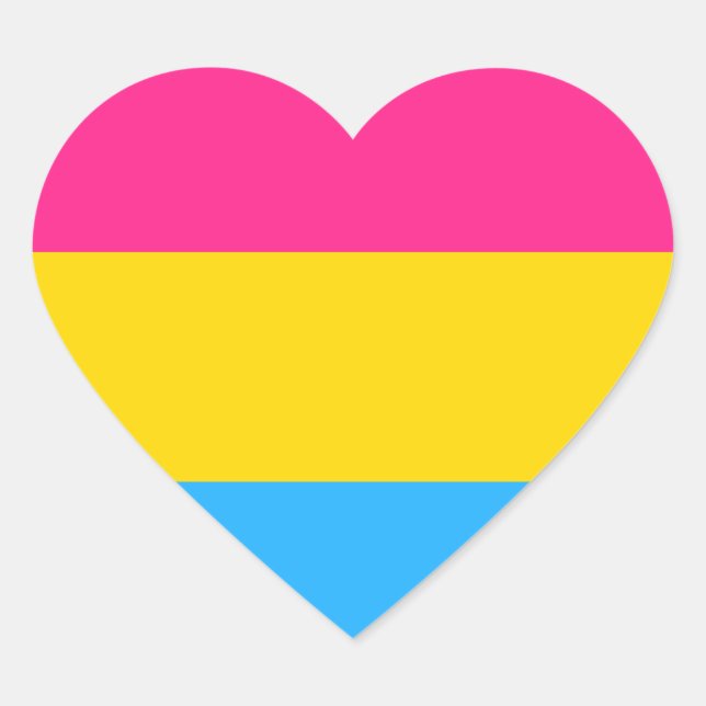 Pegatina En Forma De Corazón Pansexual (Anverso)