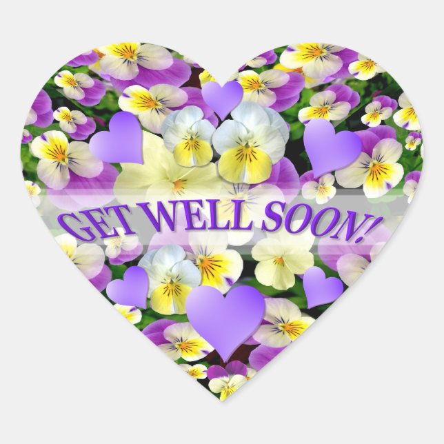 Pegatina En Forma De Corazón Pansy Perfect Get Well Wiers (Anverso)