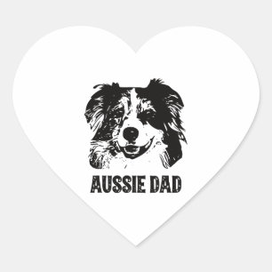 Pegatina En Forma De Corazón Papá Aussie - Padre Pastor Australiano