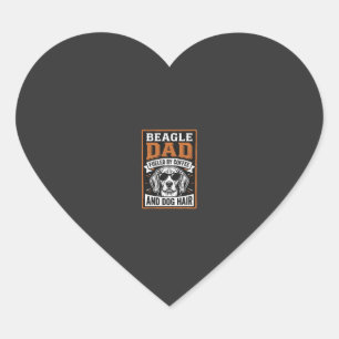 Pegatina En Forma De Corazón Papá Beagle Impulsado por Café y Pelo de Perro