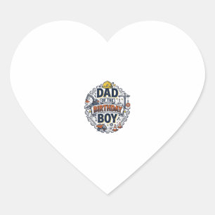 Pegatina En Forma De Corazón Papá de la Construcción del Diseño de Camiseta del