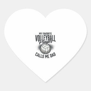 Pegatina En Forma De Corazón Papá de voleibol mi jugador favorito me llama papá