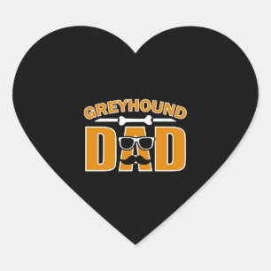 Pegatina En Forma De Corazón papá greyhound para amante del perro papá