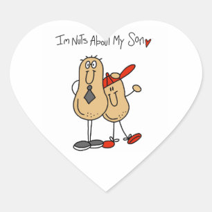 Pegatina En Forma De Corazón Papá - Locos por mi hijo Camisetas y regalosD