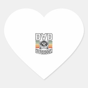 Pegatina En Forma De Corazón Papá Mapache Grabado Vintage Diseño Vector Retro_