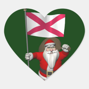 Pegatina En Forma De Corazón Papá Noel con insignia de Irlanda del Norte
