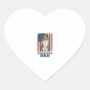 Pegatina En Forma De Corazón Papá pastor australiano patriótico vector vintage 