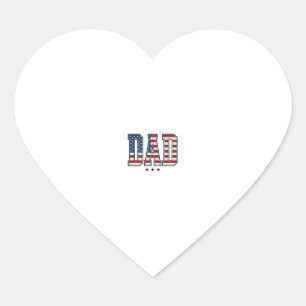 Pegatina En Forma De Corazón Papá Patriótico Bandera Americana Diseño Vector Vi