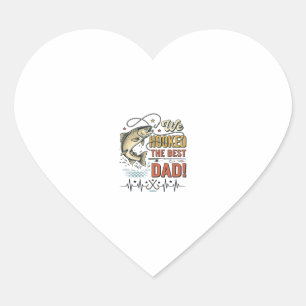 Pegatina En Forma De Corazón Papá Pescador Vintage Atrapamos Al Mejor Papá Vect