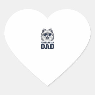 Pegatina En Forma De Corazón Papá Pomerania Grabado Vintage Diseño Amante Perro
