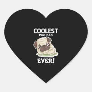 Pegatina En Forma De Corazón Papá Pug más frío de la historia