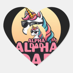 Pegatina En Forma De Corazón Papá Unicornio Divertido Laufey Hombres Día del Pa