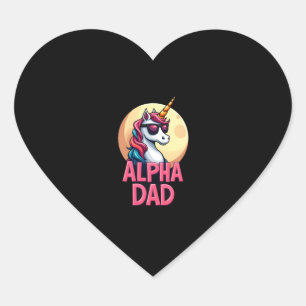 Pegatina En Forma De Corazón Papá Unicornio Divertido Laufey Hombres Día del Pa