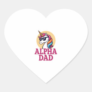 Pegatina En Forma De Corazón Papá Unicornio Divertido Laufey Hombres Día del Pa