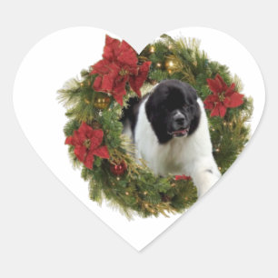 Pegatina En Forma De Corazón Papel de embalaje del perro de Terranova de la