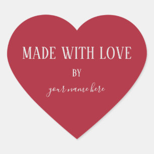 Pegatina En Forma De Corazón Papel de Kraft simple y a la moda para productos a