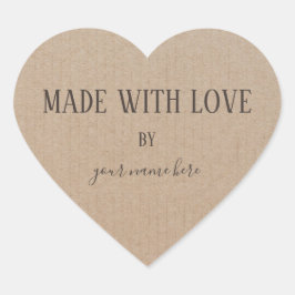 Pegatina En Forma De Corazón Papel de Kraft simple y a la moda para productos a