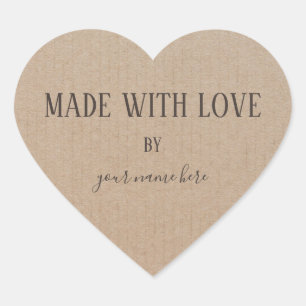 Pegatina En Forma De Corazón Papel de Kraft simple y a la moda para productos a