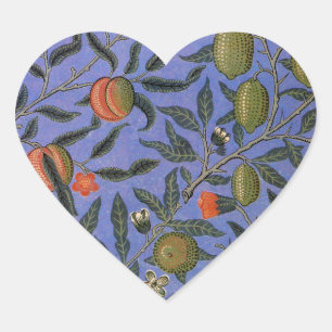 Pegatina En Forma De Corazón Papel pintado colorido azul granada de William Mor