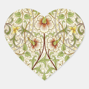 Pegatina En Forma De Corazón Papel pintado de flores clásico Narciso de William