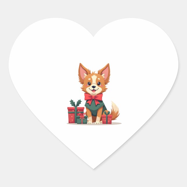 Pegatina En Forma De Corazón Papillon Festive Bow (Anverso)