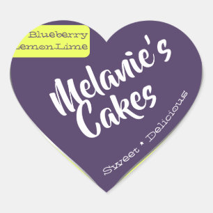 Pegatina En Forma De Corazón Paquetes de pastelería de Personalizado amarillo l