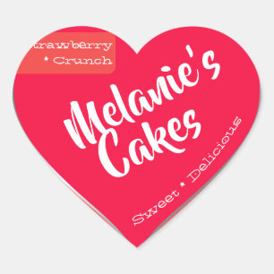Pegatina En Forma De Corazón Paquetes de pastelería de Personalizado rosa Rubor