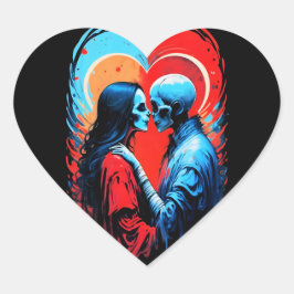 PEGATINA EN FORMA DE CORAZÓN PARA SIEMPRE JUNTOS, FANTASMA, PAREJA, AMOR