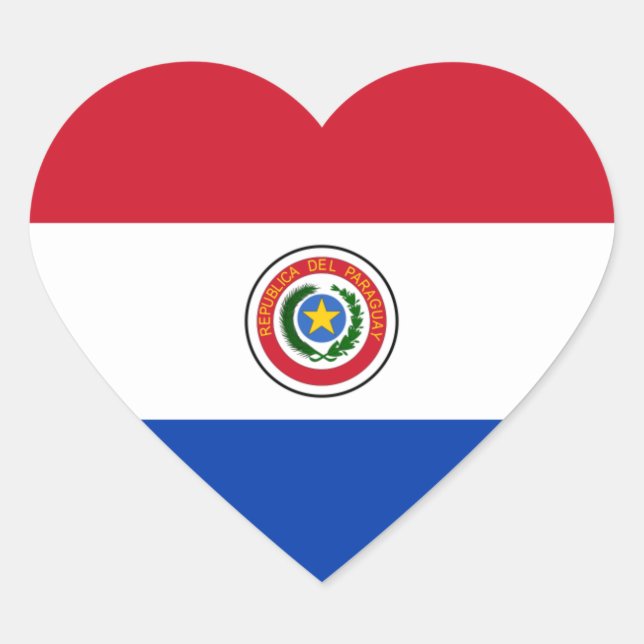 Pegatina En Forma De Corazón paraguay (Anverso)