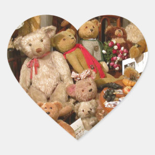 Pegatina En Forma De Corazón Paraíso de coleccionistas de osos de peluche