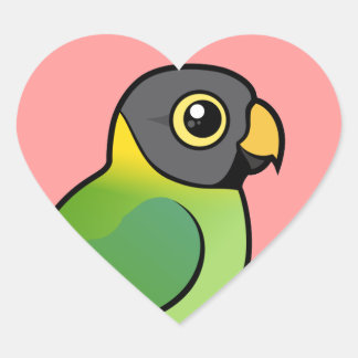 Pegatina En Forma De Corazón Parakeet con cabeza de ciruela