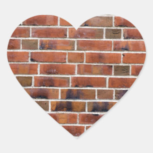 Pegatina En Forma De Corazón Pared de ladrillo con articulaciones