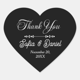 Pegatina En Forma De Corazón Pareja artística de Moda de Boda blanco y negro de