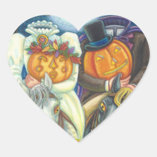 PEGATINA EN FORMA DE CORAZÓN PAREJA BODA DE HOLLOW DURO, HALLOWEEN VOWS