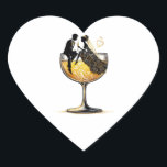 Pegatina En Forma De Corazón Pareja de champán<br><div class="desc">¡Un complemento perfecto para su cena de ensayo,  sobres de invitación o favores de boda! Estamos encantados de personalizar de esto para usted,  por favor siéntanse libres de enviarnos un mensaje de ayuda.</div>