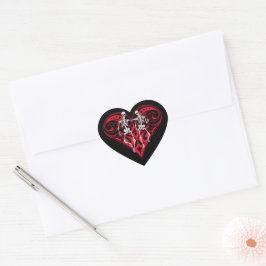 Pegatina En Forma De Corazón Pareja Skeleton