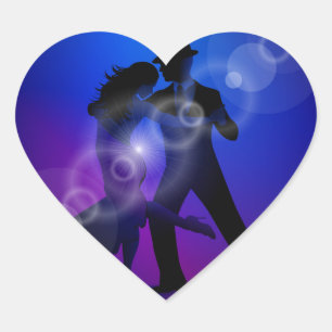 Pegatina En Forma De Corazón Pares del diseño del tango del baile