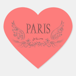 Pegatina En Forma De Corazón PARIS Je t'aime (te amo)